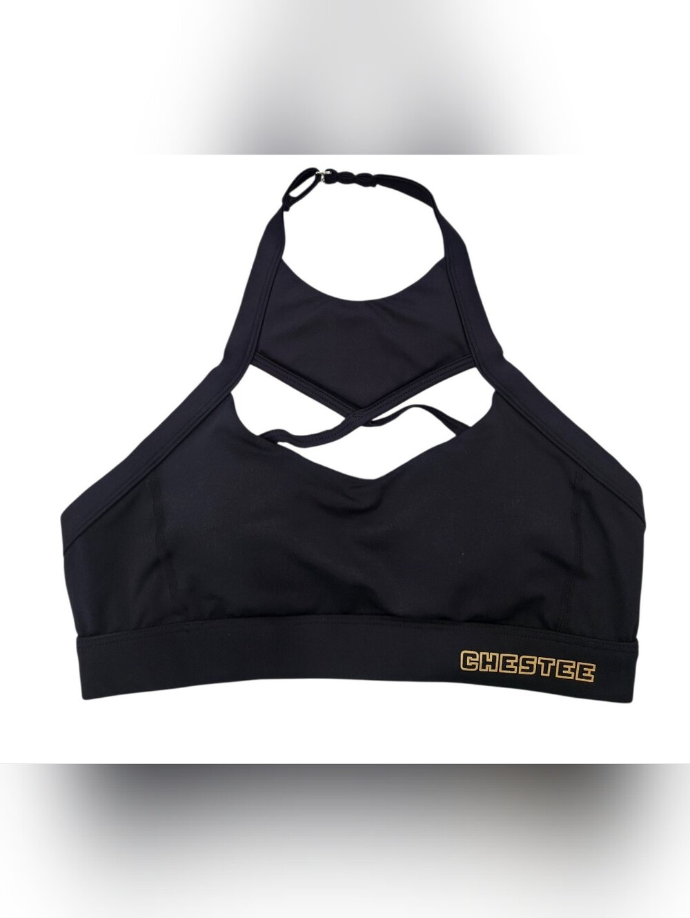 Chestee High Impact "Lift" Sports Bra Black Adjustable Chest Protector W/pads Sm